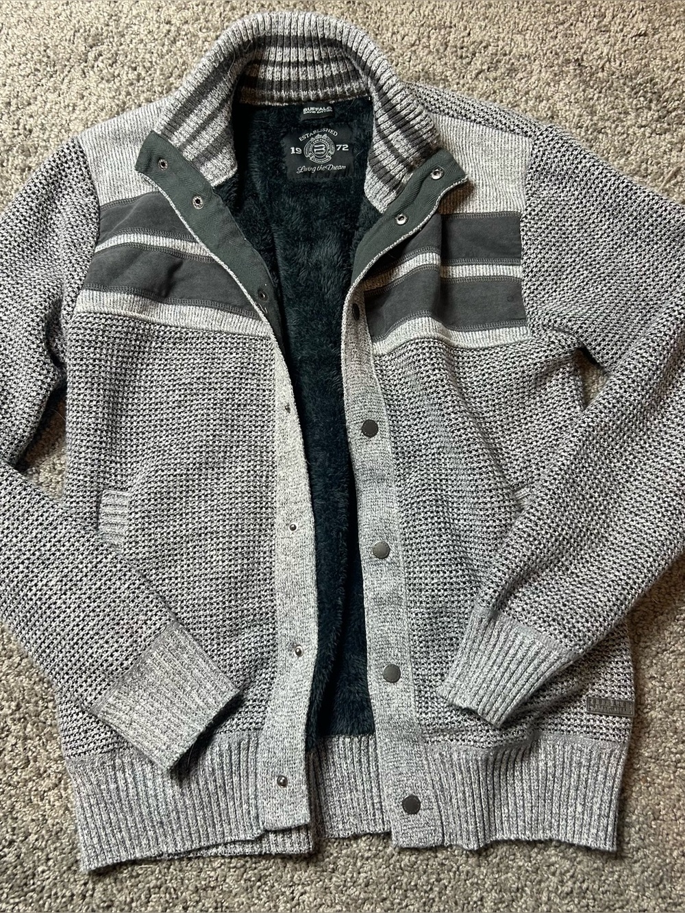 Men’s Fleece lined Cardigan Sweater
